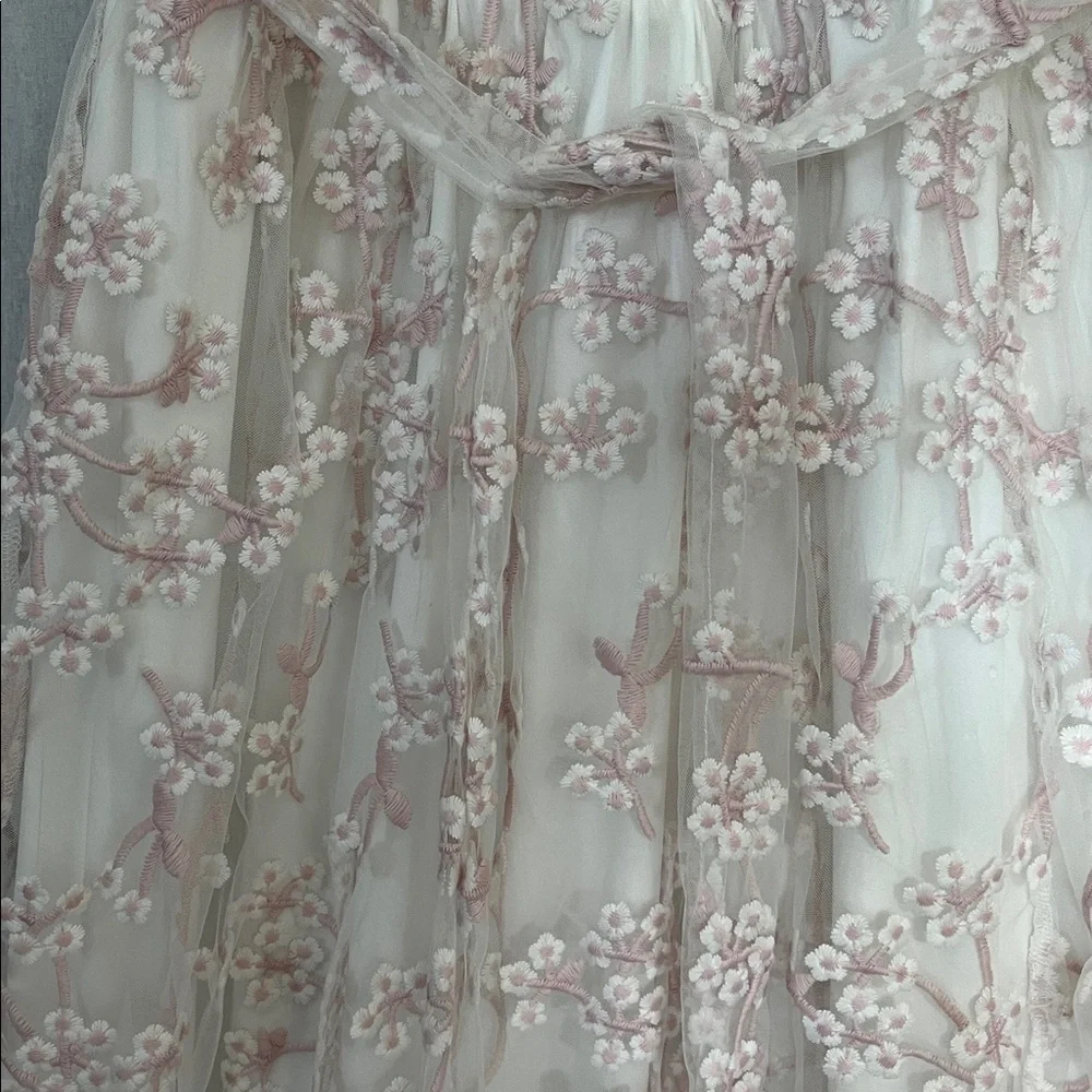 Baltic Born Cherry Blood embroidered belted Cream Maxi Dress - Picture 6 of 8